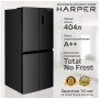 Многокамерный холодильник Harper RH6966BI черное стекло