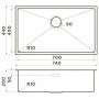 Кухонная мойка Omoikiri Taki 74-U/IF-LG нерж.сталь/светлое золото