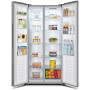 Холодильник с распашными дверями (Side by Side) Hisense RS560N4AD1 серебристый