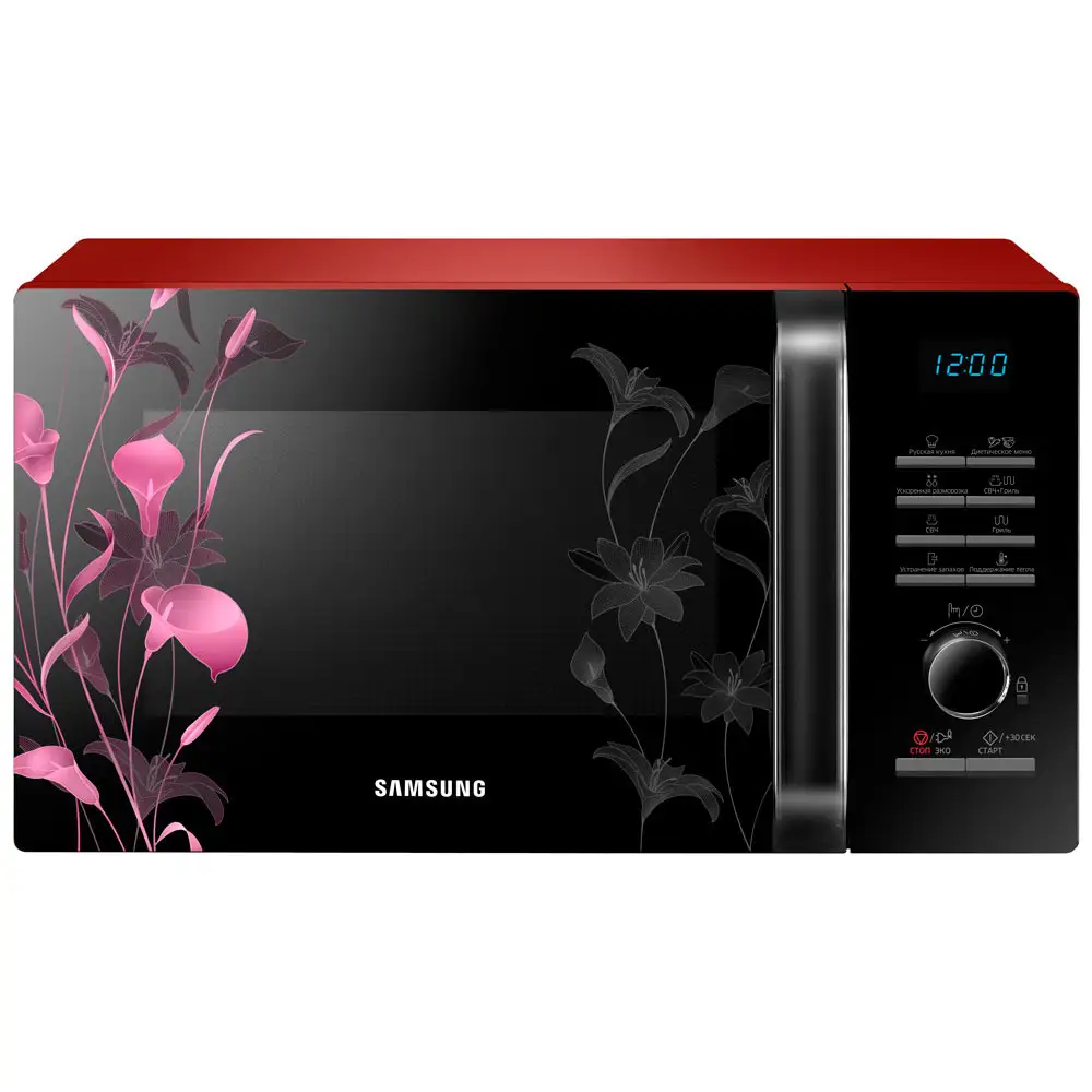 Микроволновая печь с грилем samsung mg23t5018ag grey. Микроволновая печь с цветами. Микроволновая печь коричневая. Красная микроволновка днс. Микроволновая печь с цветами.
