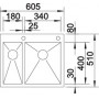 Кухонная мойка BLANCO ZEROX 340/180-IF/А нерж. сталь зеркальная полировка с клапаном-автоматом 521642
