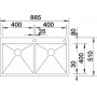 Кухонная мойка BLANCO ZEROX 400/400-IF/А нерж. сталь зеркальная полировка с клапаном-автоматом 521648