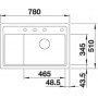 Кухонная мойка BLANCO ZENAR XL 6S Compact серый беж чаша справа, доска стекло c кл.-авт. InFino 523761