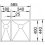 Кухонная мойка BLANCO ZEROX 340/180-IF (чаша справа) нерж. сталь зеркальная полировка без клапана 521612